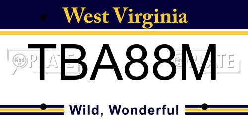 TBA88M West Virginia License Plate