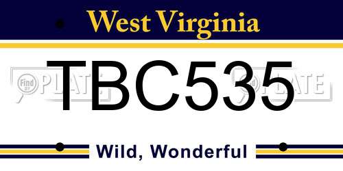TBC535 West Virginia License Plate