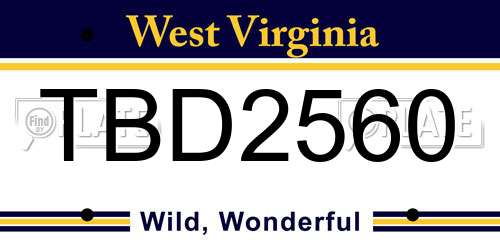 TBD2560 West Virginia License Plate