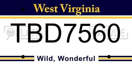 TBD7560 West Virginia License Plate