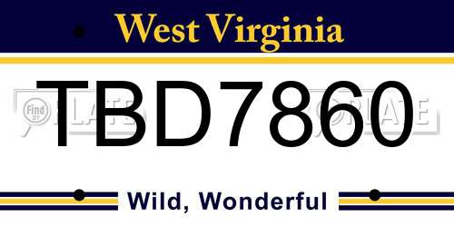 TBD7860 West Virginia License Plate