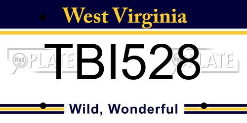 TBI528 West Virginia License Plate