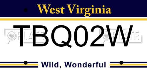 TBQ02W West Virginia License Plate