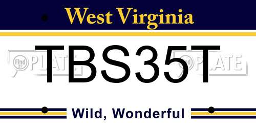 TBS35T West Virginia License Plate
