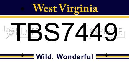 TBS7449 West Virginia License Plate
