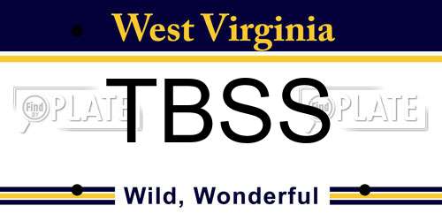 TBSS West Virginia License Plate