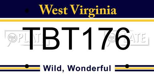TBT176 West Virginia License Plate