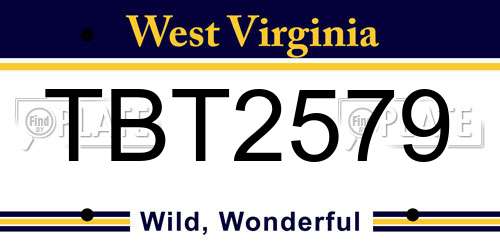 TBT2579 West Virginia License Plate