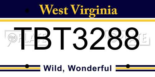 TBT3288 West Virginia License Plate