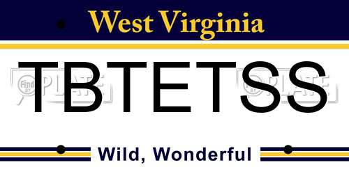 TBTETSS West Virginia License Plate