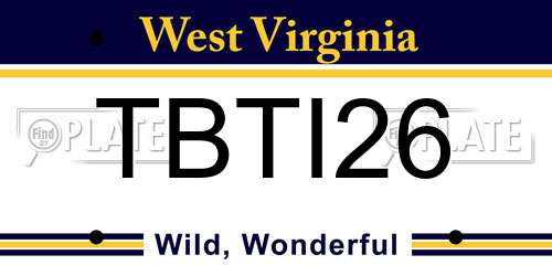 TBTI26 West Virginia License Plate