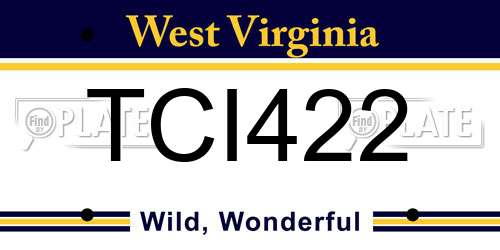 TCI422 West Virginia License Plate