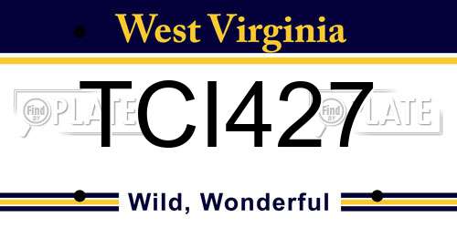 TCI427 West Virginia License Plate
