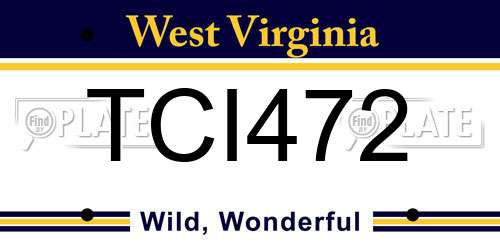 TCI472 West Virginia License Plate