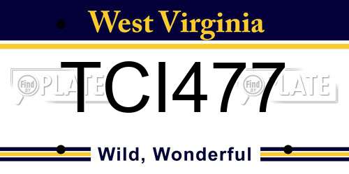 TCI477 West Virginia License Plate