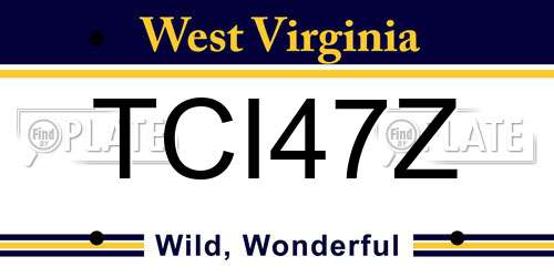 TCI47Z West Virginia License Plate