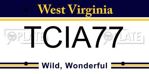 TCIA77 West Virginia License Plate