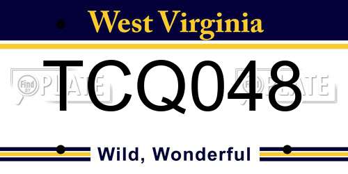 TCQ048 West Virginia License Plate