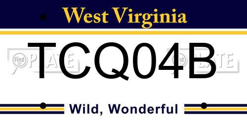 TCQ04B West Virginia License Plate