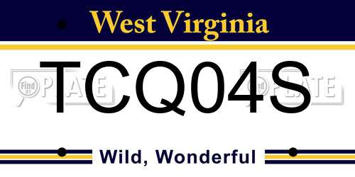 TCQ04S West Virginia License Plate