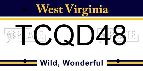 TCQD48 West Virginia License Plate