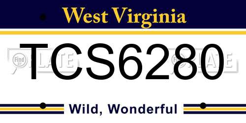 TCS6280 West Virginia License Plate