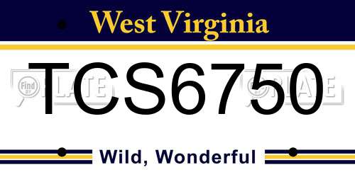 TCS6750 West Virginia License Plate