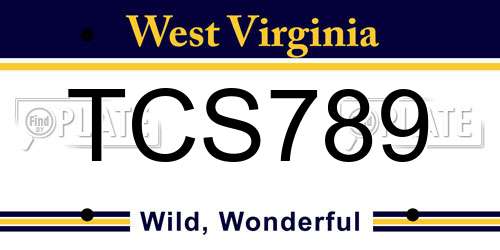 TCS789 West Virginia License Plate