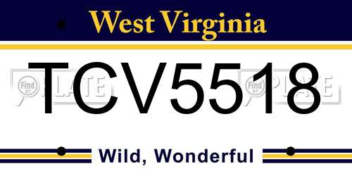 TCV5518 West Virginia License Plate