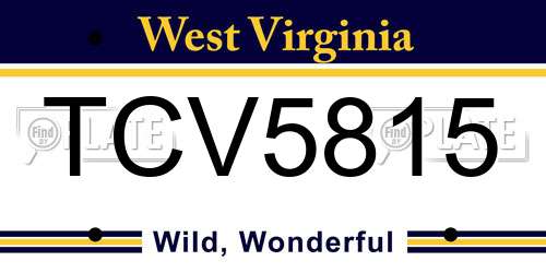 TCV5815 West Virginia License Plate
