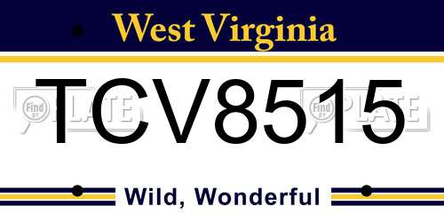 TCV8515 West Virginia License Plate