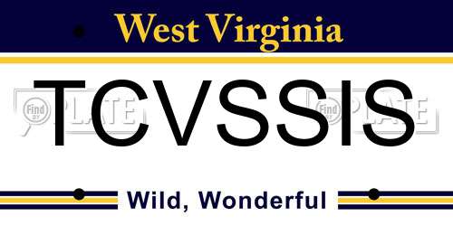 TCVSSIS West Virginia License Plate