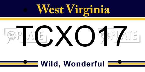 TCXO17 West Virginia License Plate