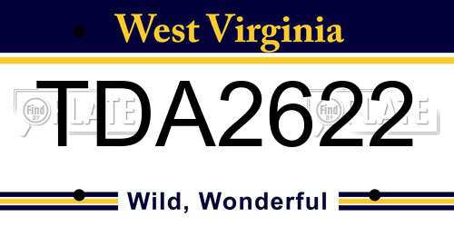 TDA2622 West Virginia License Plate