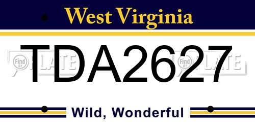 TDA2627 West Virginia License Plate