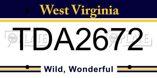 TDA2672 West Virginia License Plate