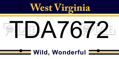 TDA7672 West Virginia License Plate