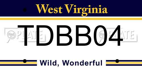 TDBB04 West Virginia License Plate