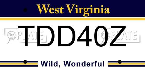 TDD40Z West Virginia License Plate