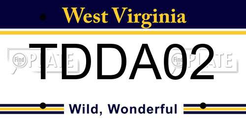 TDDA02 West Virginia License Plate