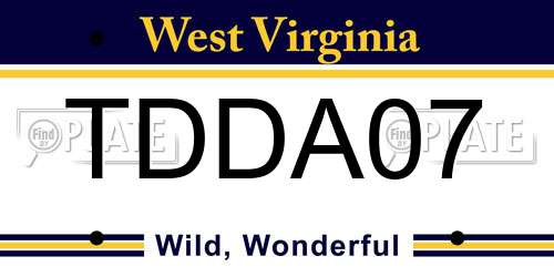 TDDA07 West Virginia License Plate