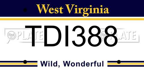 TDI388 West Virginia License Plate