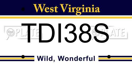 TDI38S West Virginia License Plate