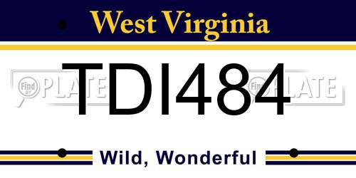 TDI484 West Virginia License Plate