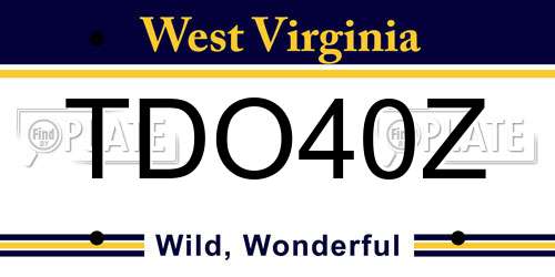 TDO40Z West Virginia License Plate