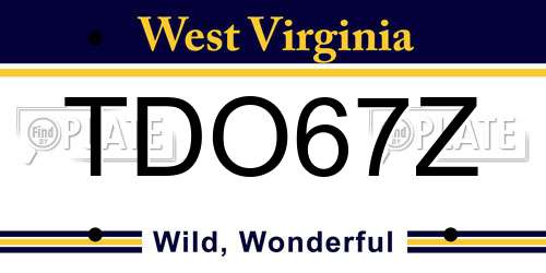 TDO67Z West Virginia License Plate