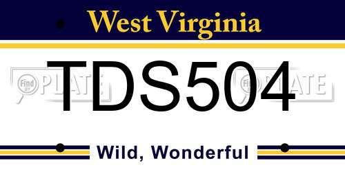 TDS504 West Virginia License Plate