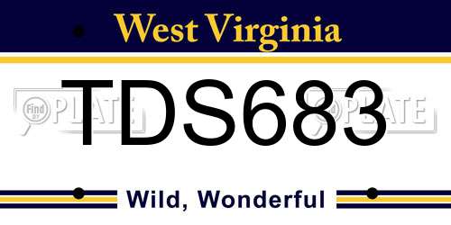TDS683 West Virginia License Plate