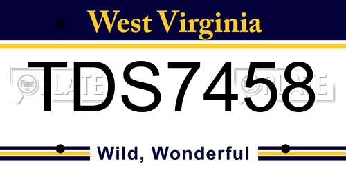 TDS7458 West Virginia License Plate