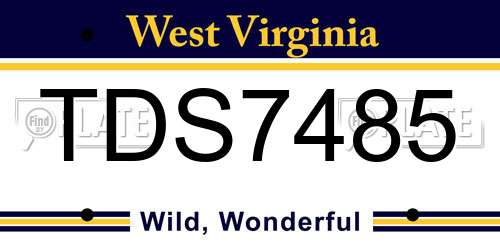 TDS7485 West Virginia License Plate